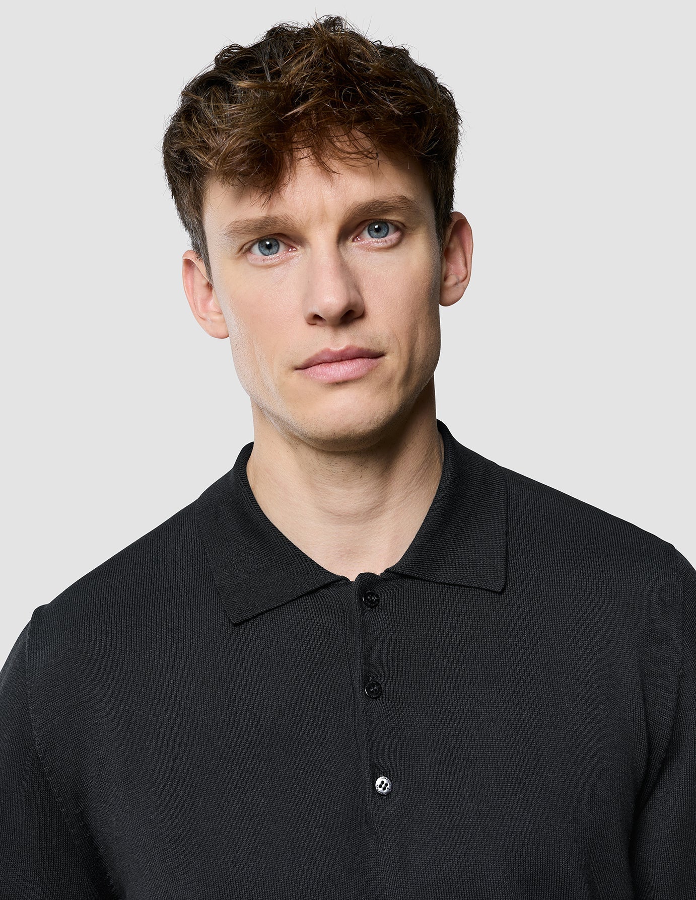 Seamless Core Knit Short Sleeve Polo Black