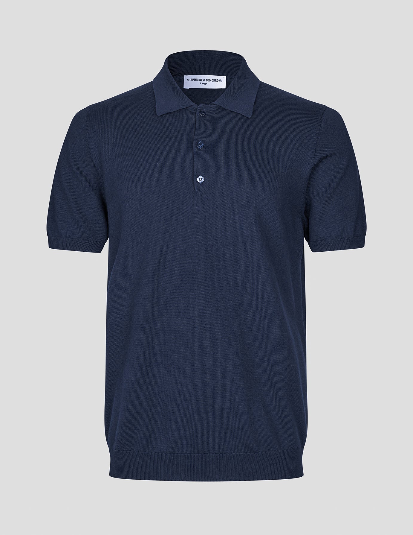 Seamless Core Knit Short Sleeve Polo Dark Navy