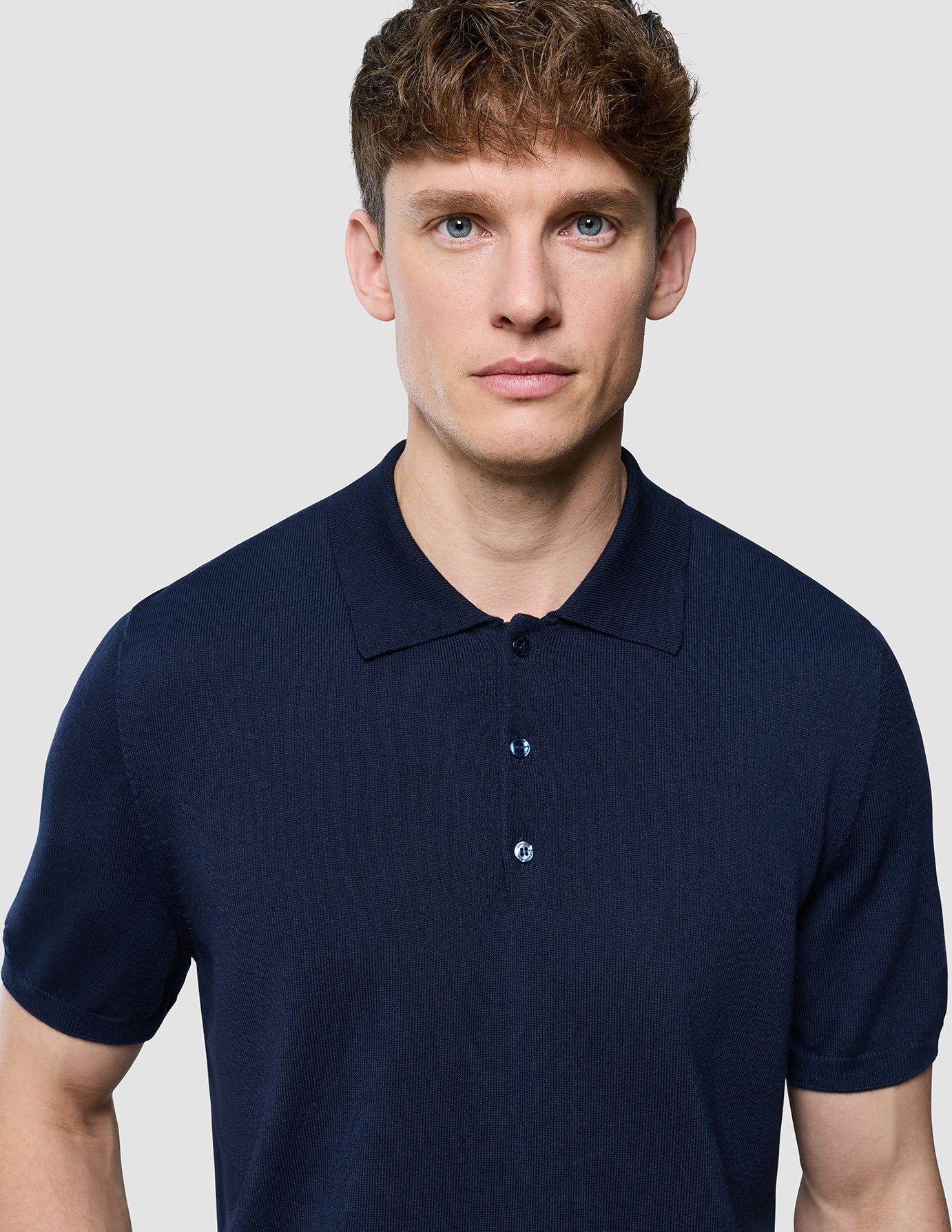 Seamless Core Knit Short Sleeve Polo Dark Navy