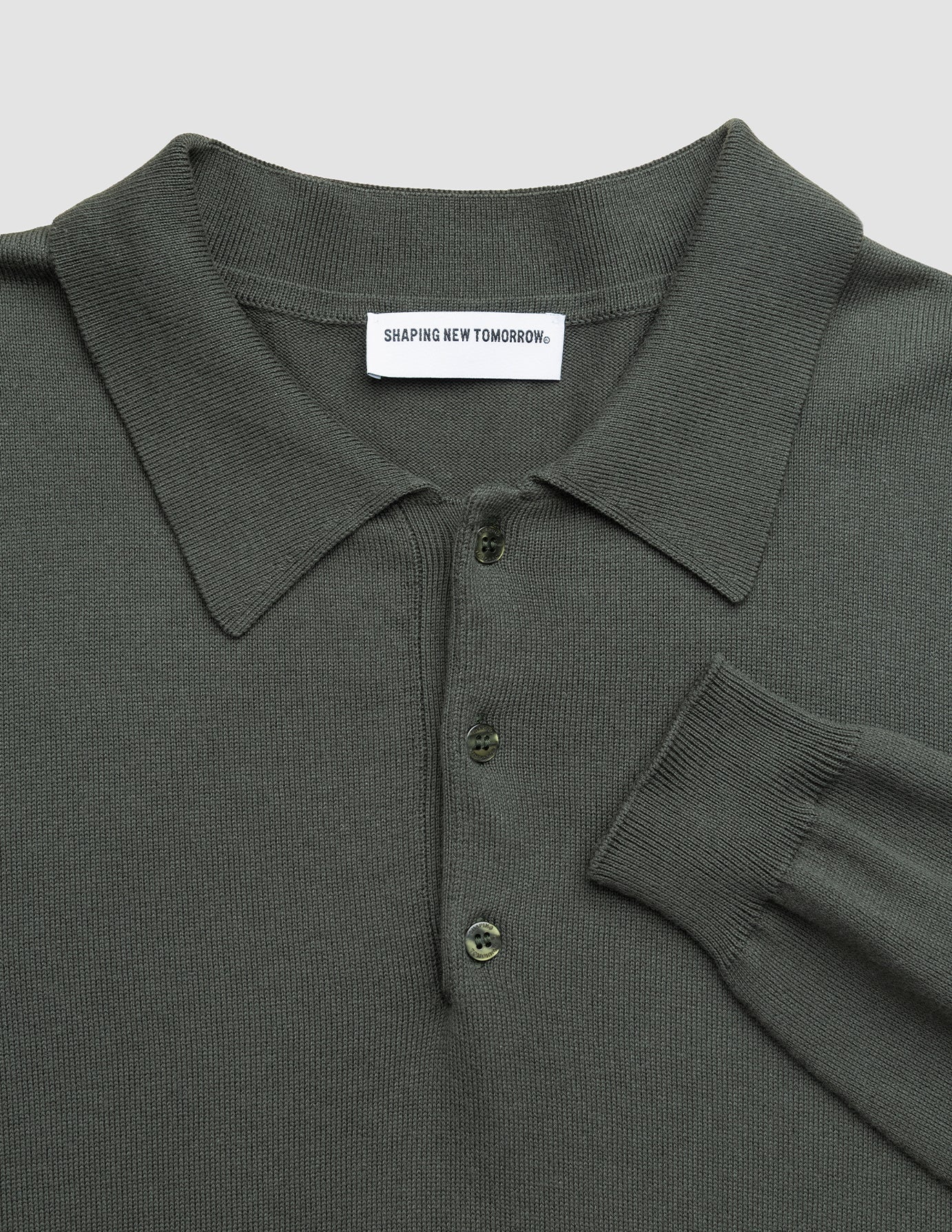 Seamless Core Knit Short Sleeve Polo Green Night