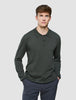 Seamless Core Knit Long Sleeve Polo Green Night