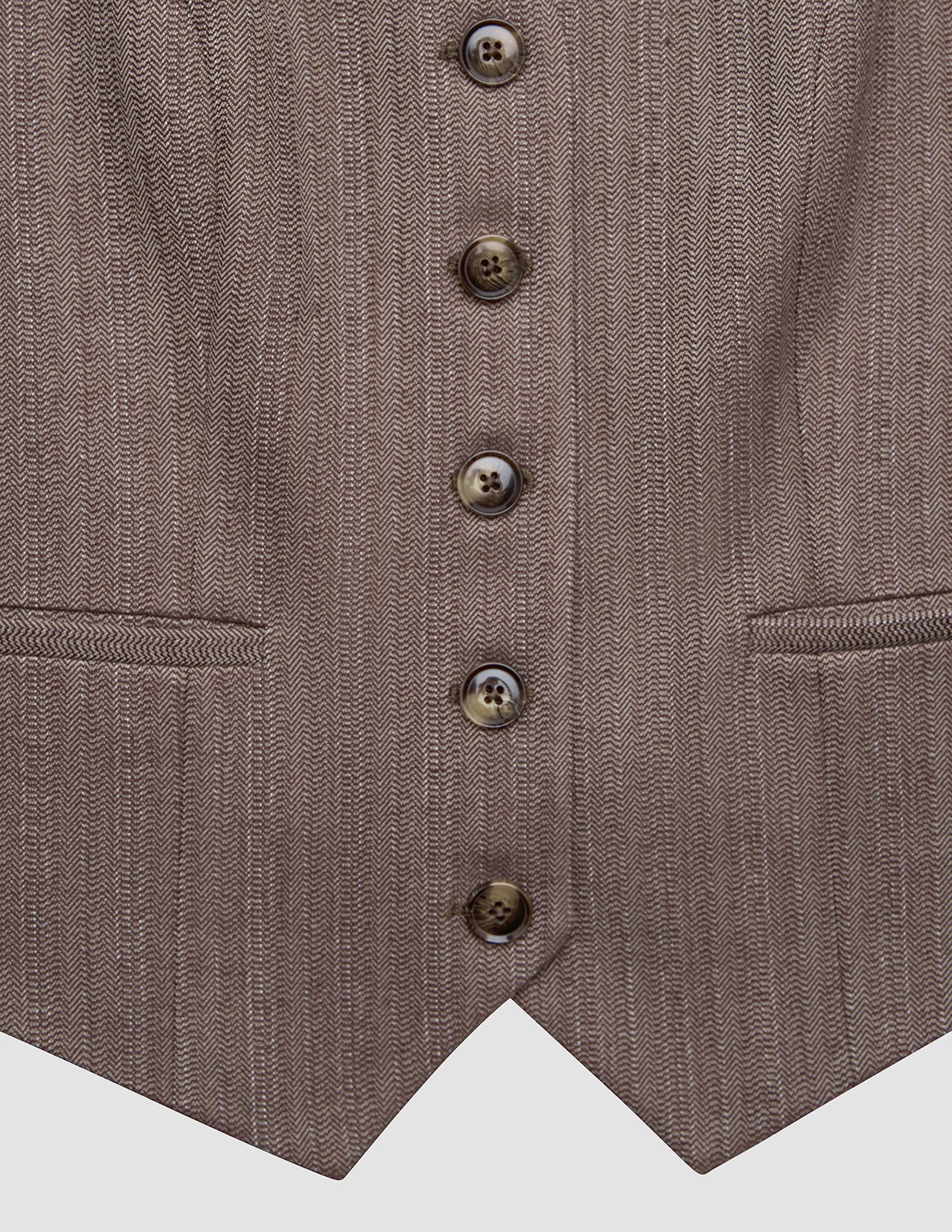 Women Serene Short Vest Brown Stone Herringbone