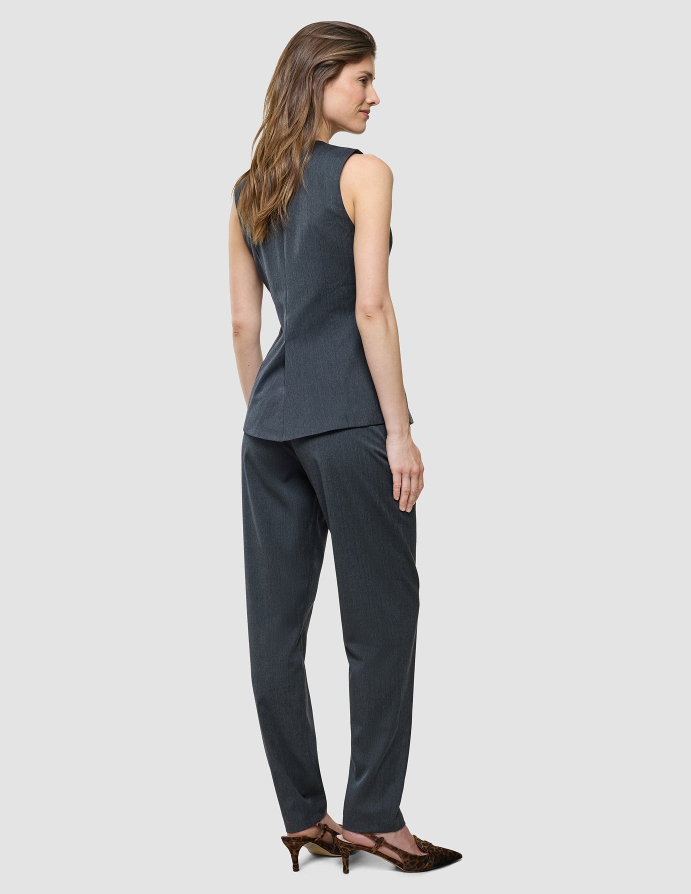 Women's Skye Long Vest Charcoal Melange
