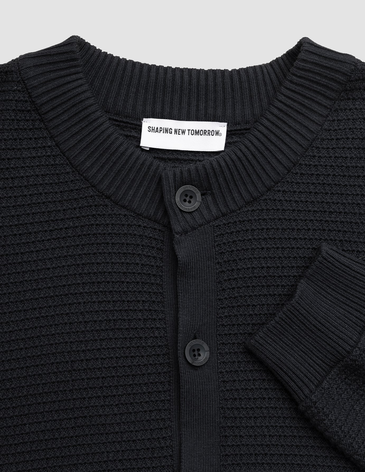 Structured Knit Cardigan Black