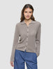 Women Structured Polo Long Sleeve Dark Sand