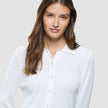 Women Structured Polo Long Sleeve Off White