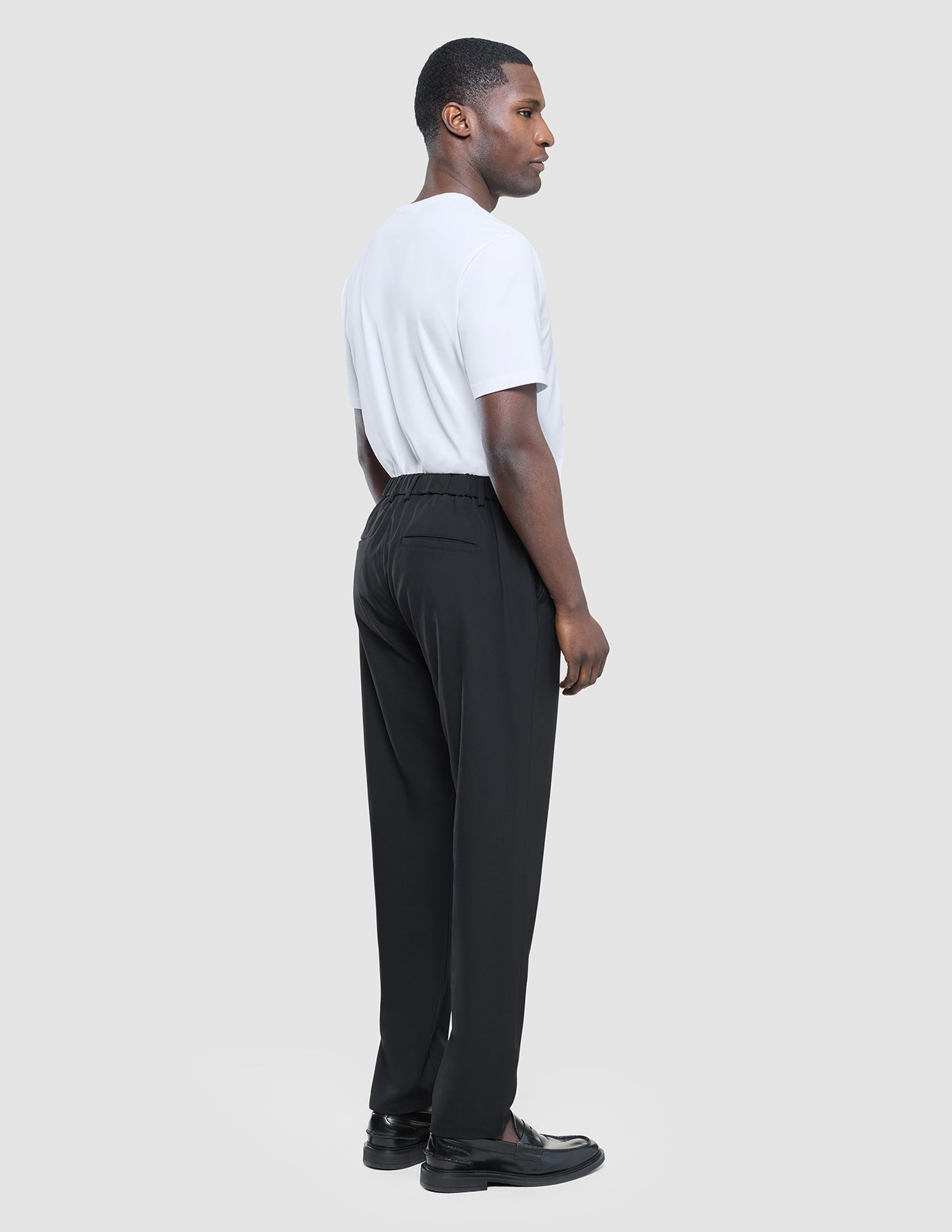 Tech Linen Elastic Pants Black
