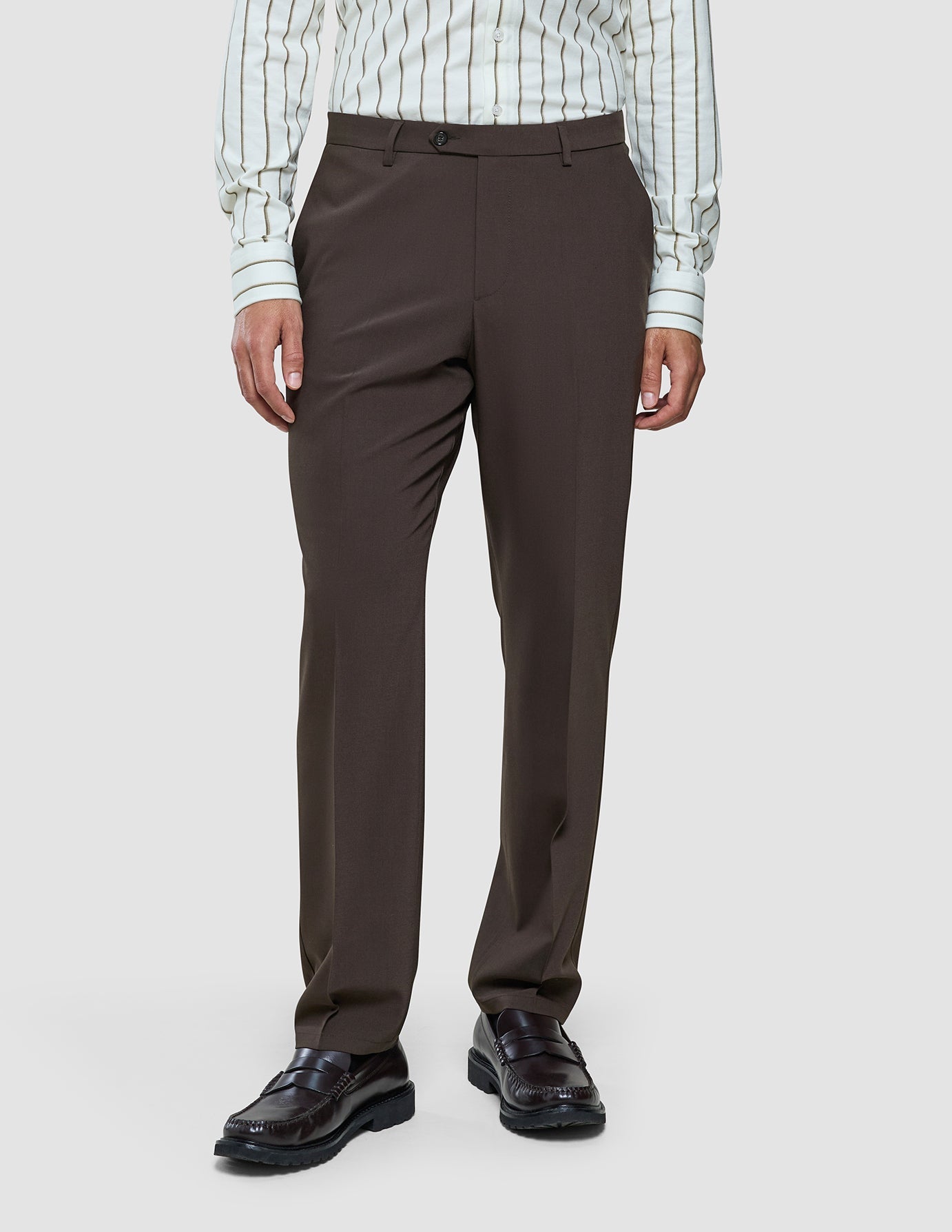 Tech Wool Suit Pants Regular Cocoa Brown