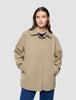 Women Waterproof Trench Coat Short Sand Grain