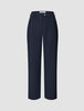 GO2-bukser for kvinner, Straight Blue Nights, med rett snitt, knappelukking og beltestropper i skandinavisk design.