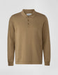Fitted Knit Polo Long Sleeve Sandstone