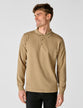 Fitted Knit Polo Long Sleeve Sandstone